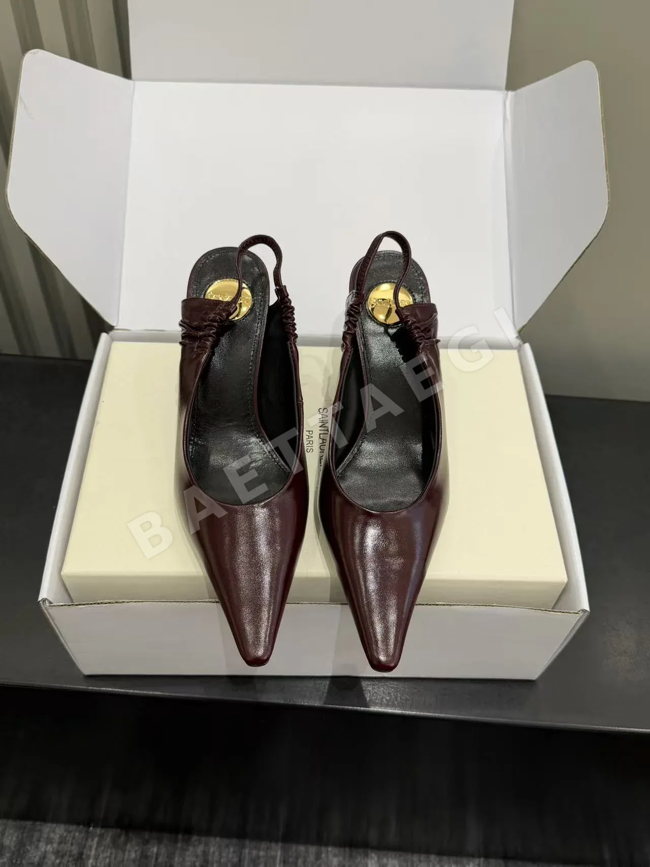 생로랑 YSL 스퀘어 토 오픈 백 샌들 상세 이미지 2