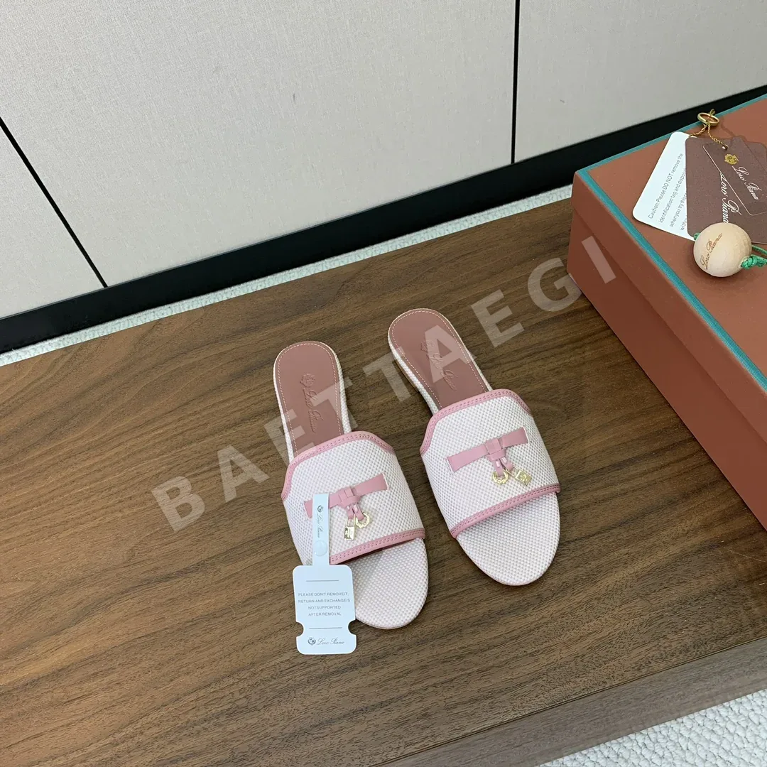 로로피아나 컬러 블록 플랫 샌들 상세 이미지 3