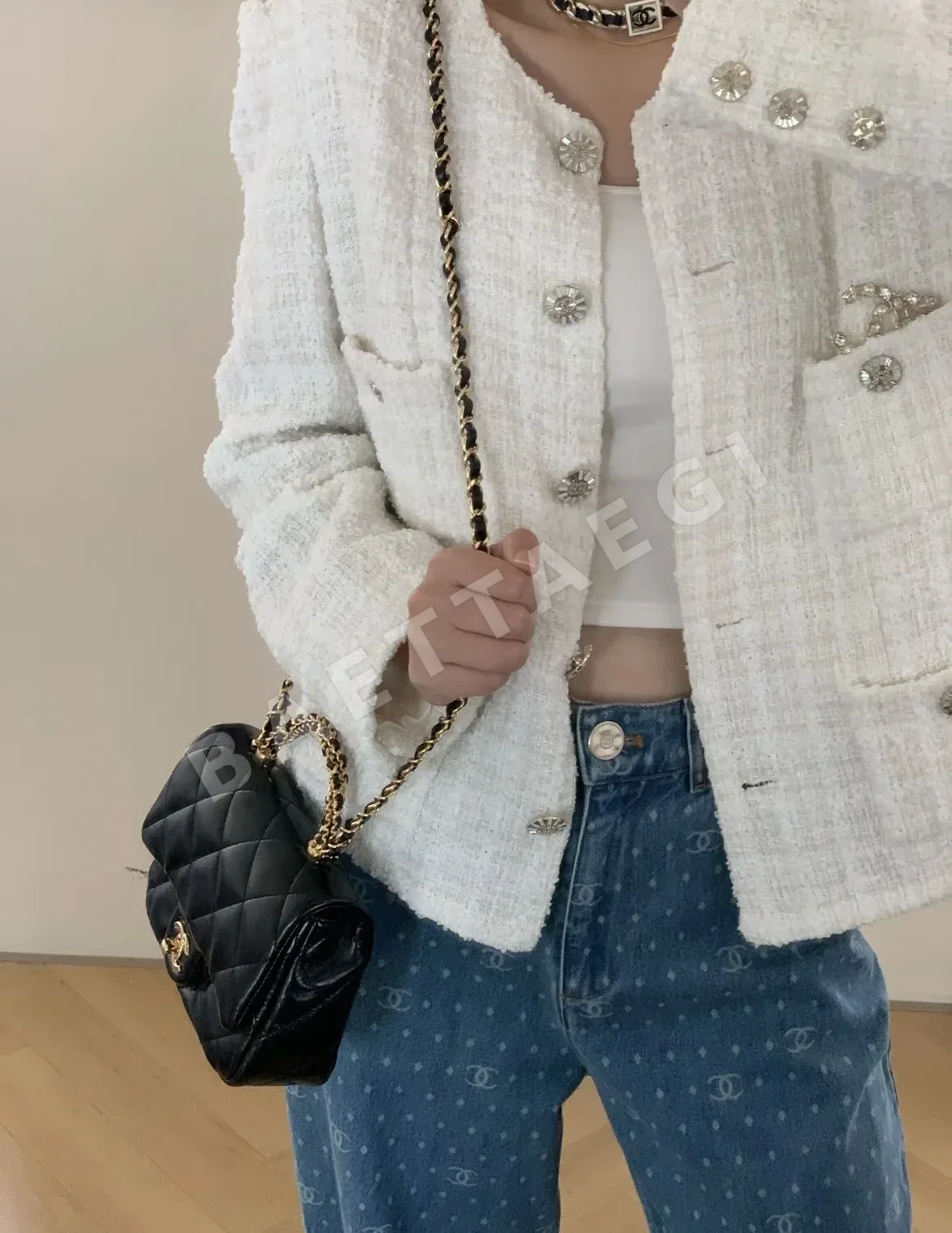 샤넬 24B 블랙 램스킨 체인백 라지 24B 상세 이미지 6
