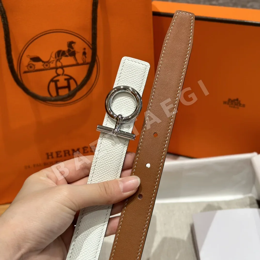 에르메스 셰느 당클 문양 양면 가죽 벨트 상세 이미지 4