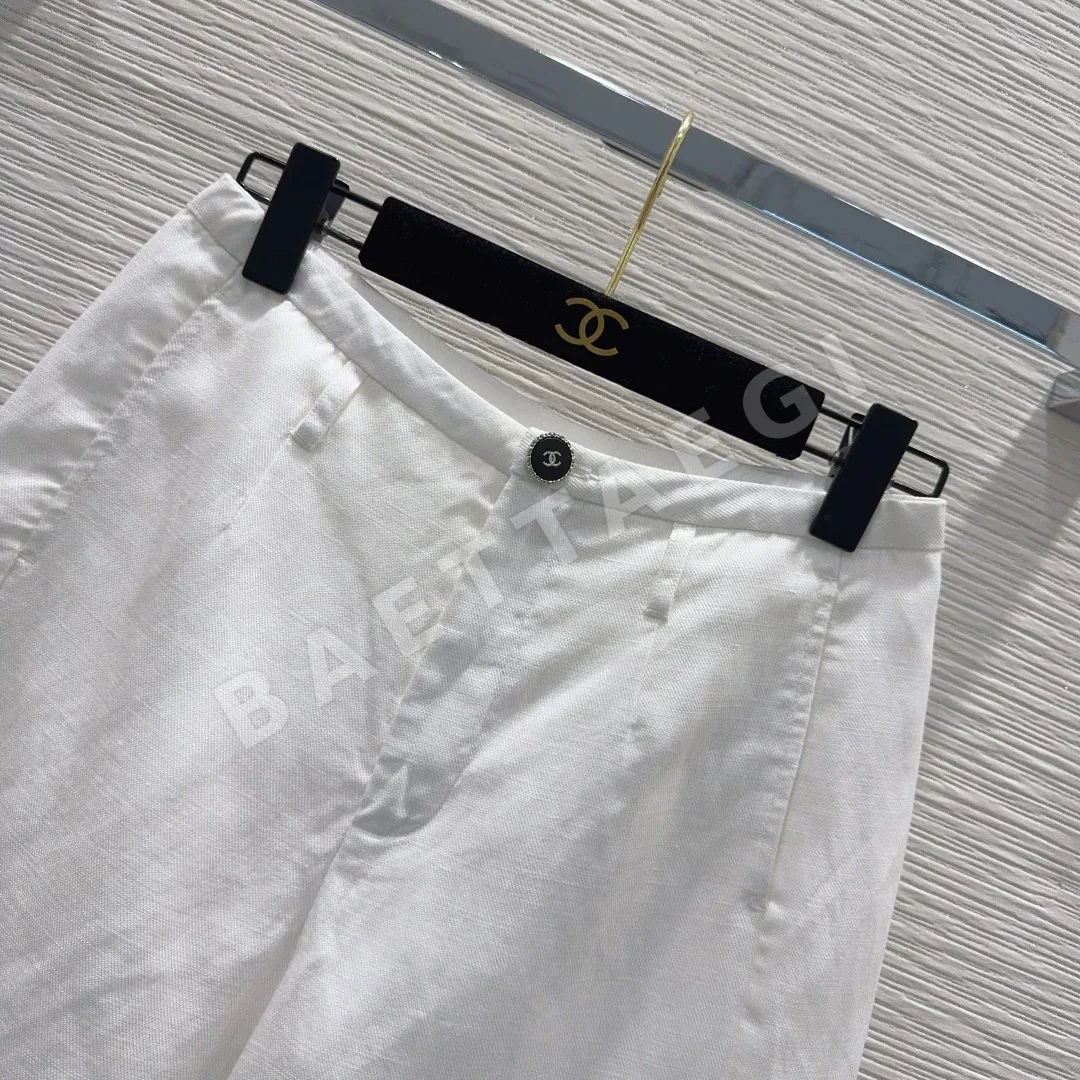 샤넬 린넨 미들 길이 반바지 여성 바지 상세 이미지 2