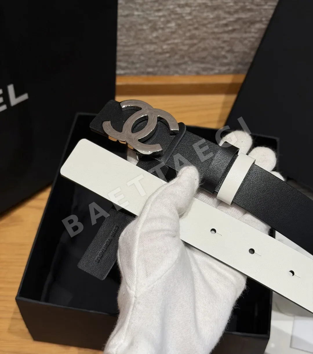 샤넬 리버시블 카프스킨 더블 C 버클 벨트 상세 이미지 6