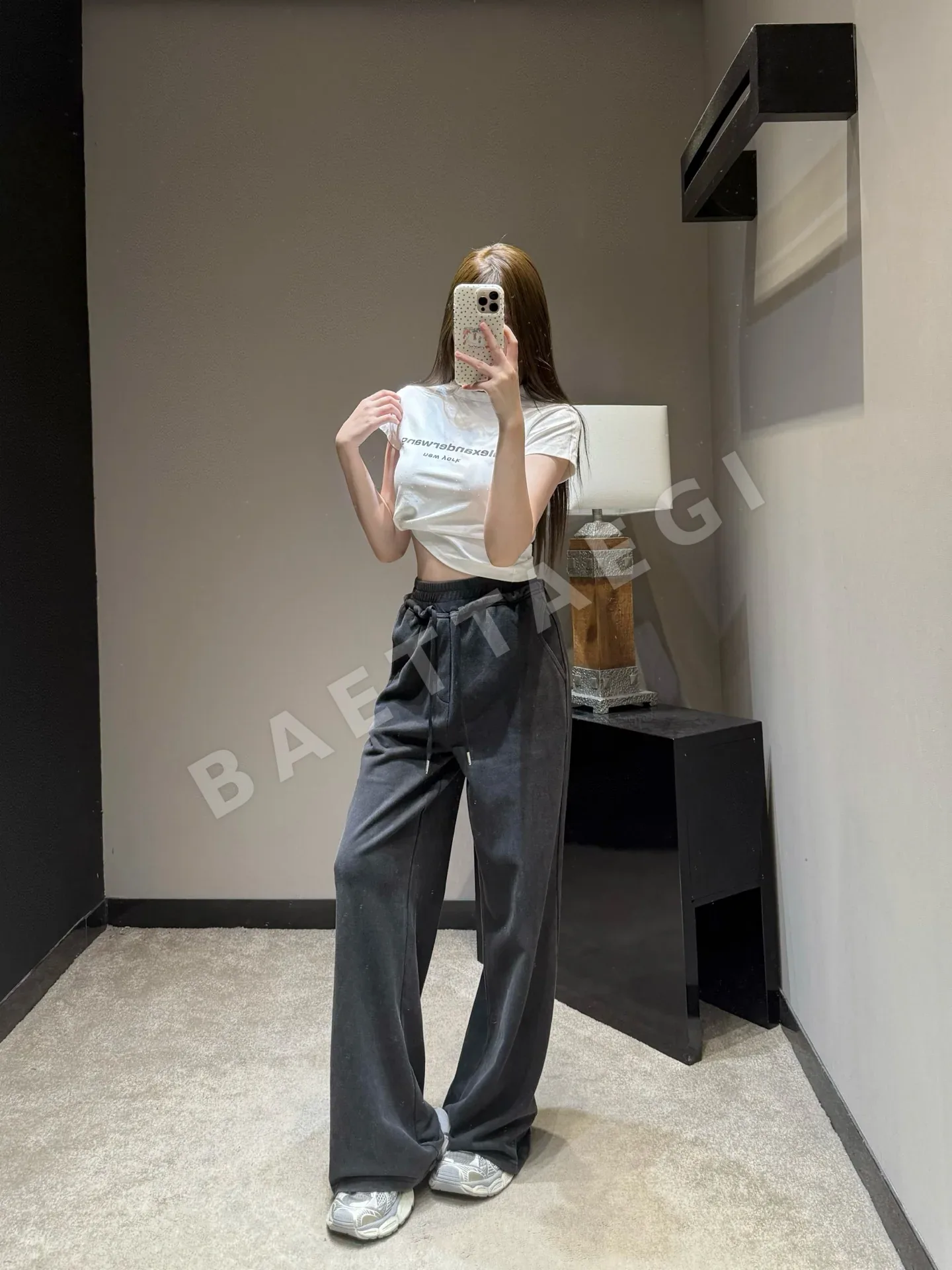 디올 블루 와이드 레그 여성 바지 상세 이미지 9