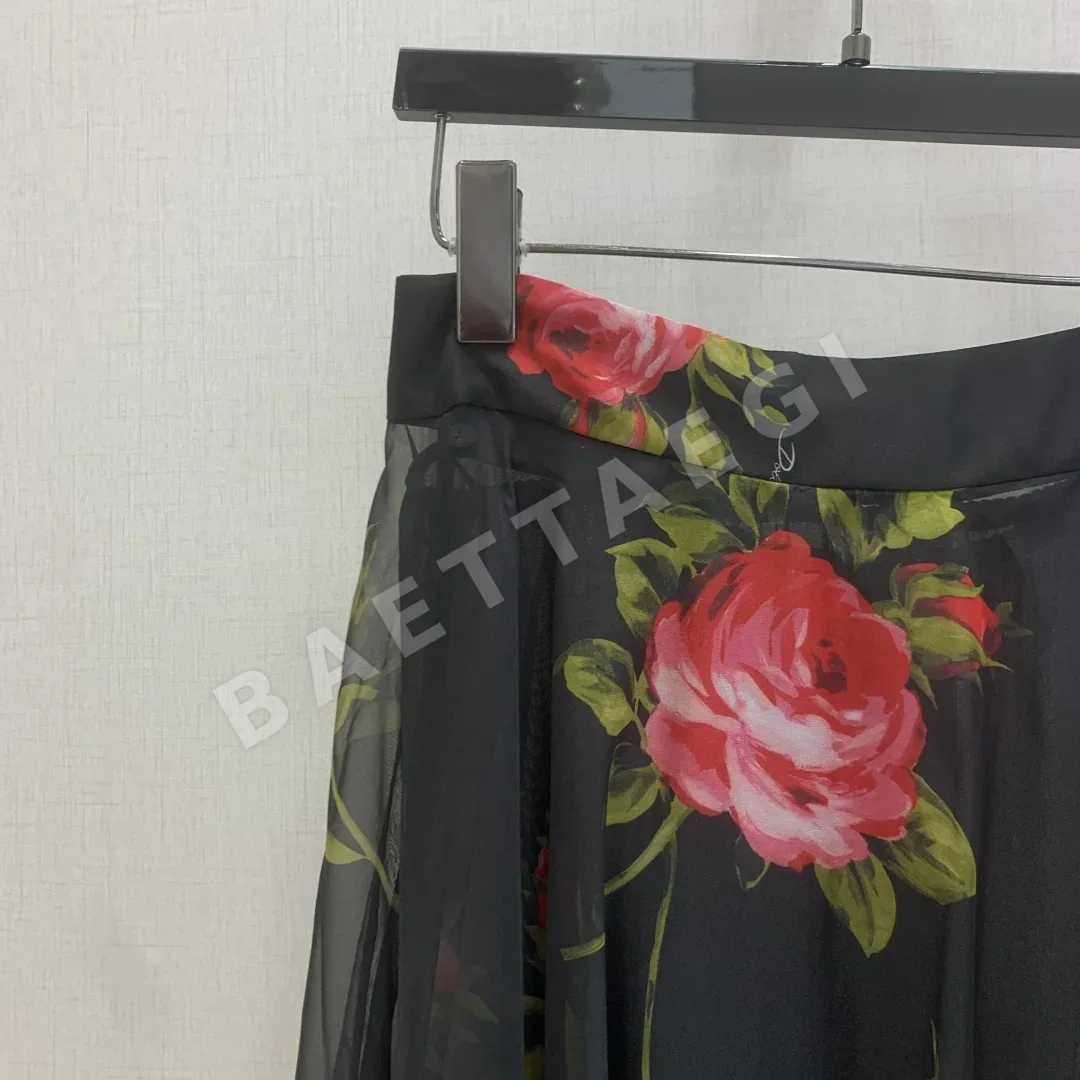 돌체앤가바나 실크 프린트 롱 스커트 상세 이미지 2
