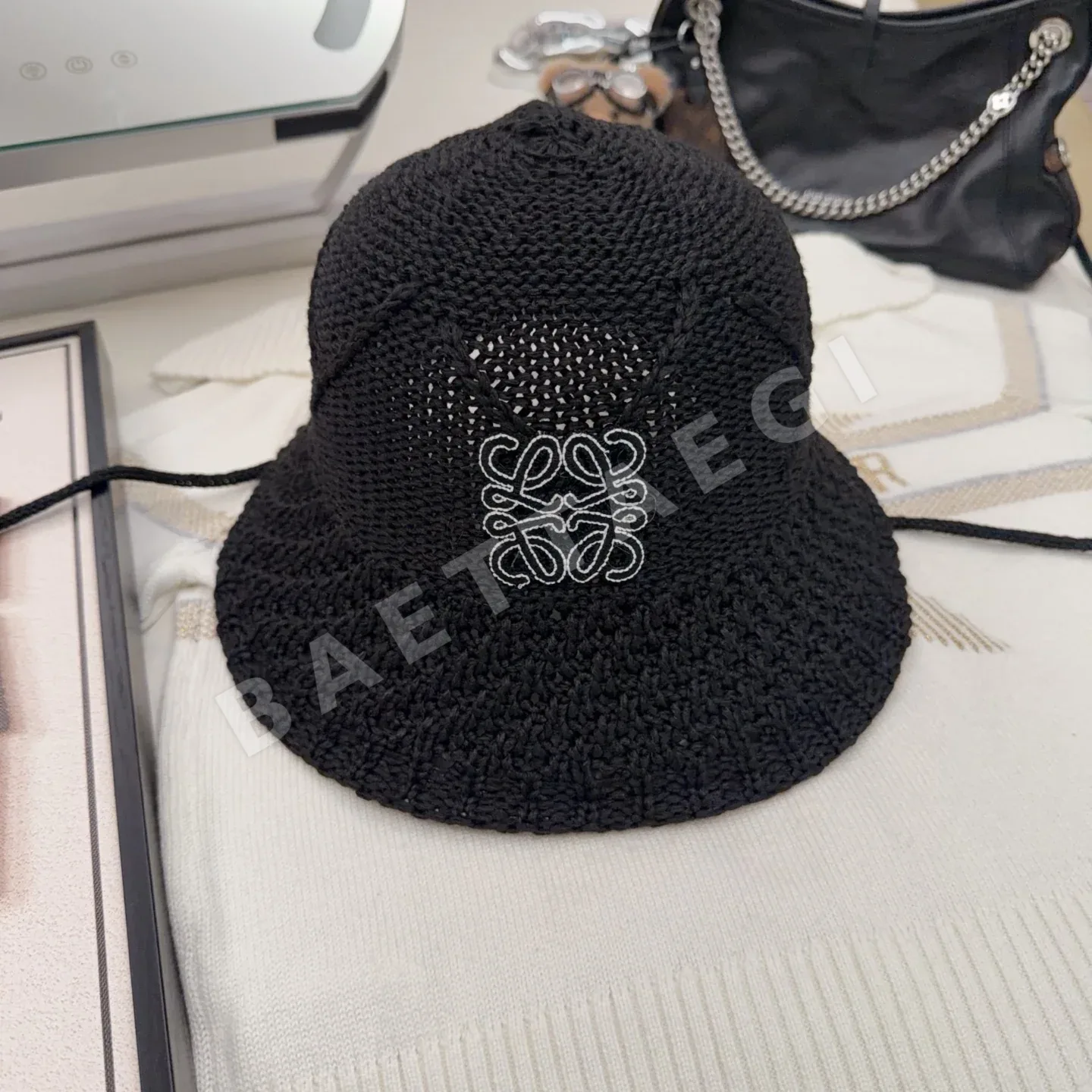로에베 접이식 밀짚 모자 78909