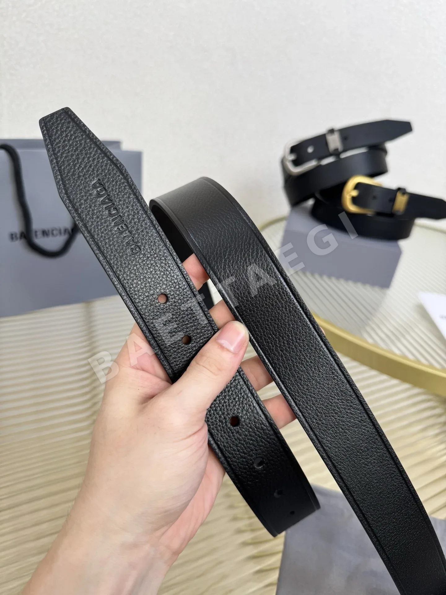 발렌시아가 카프스킨 가죽 벨트 상세 이미지 6
