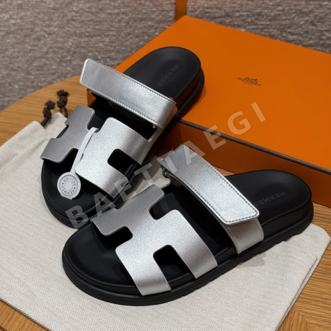 에르메스 시프레 샌들 실버그레이 가죽 상세 이미지 2