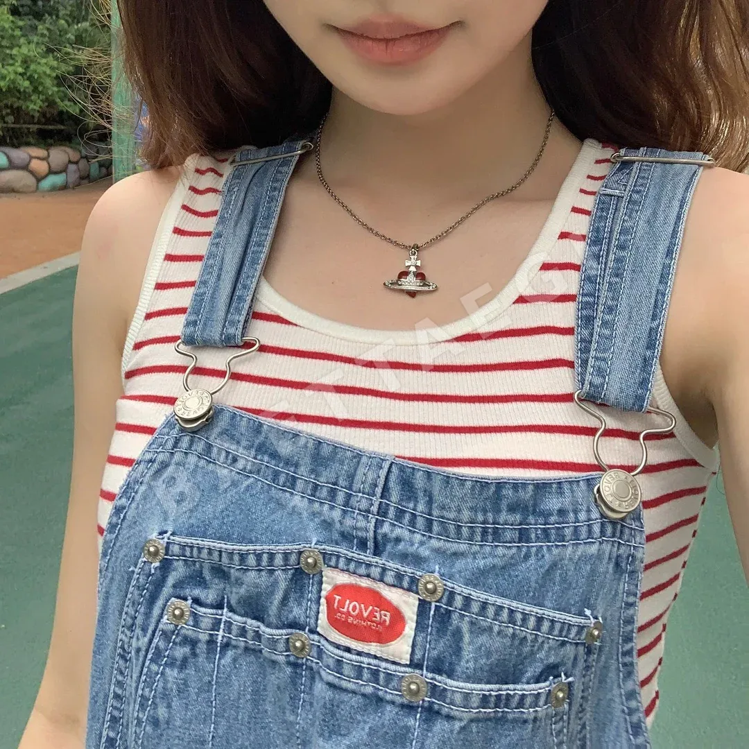 비비안웨스트우드 하트 토성 큐빅 목걸이 상세 이미지 3