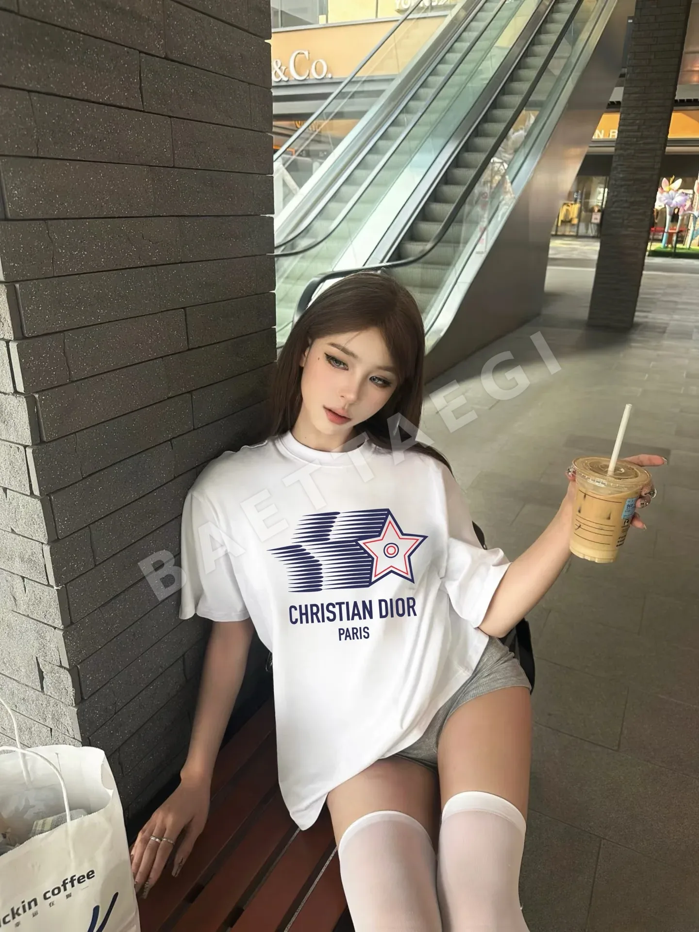 디올 오각별 무늬 반팔 셔츠 상세 이미지 3