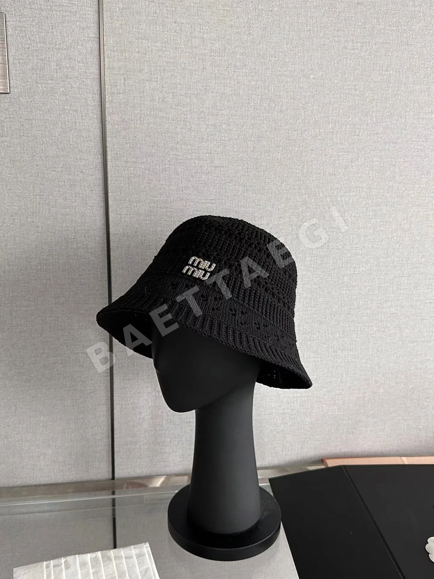 미우미우 면 홑뜨기 버킷햇 상세 이미지 8