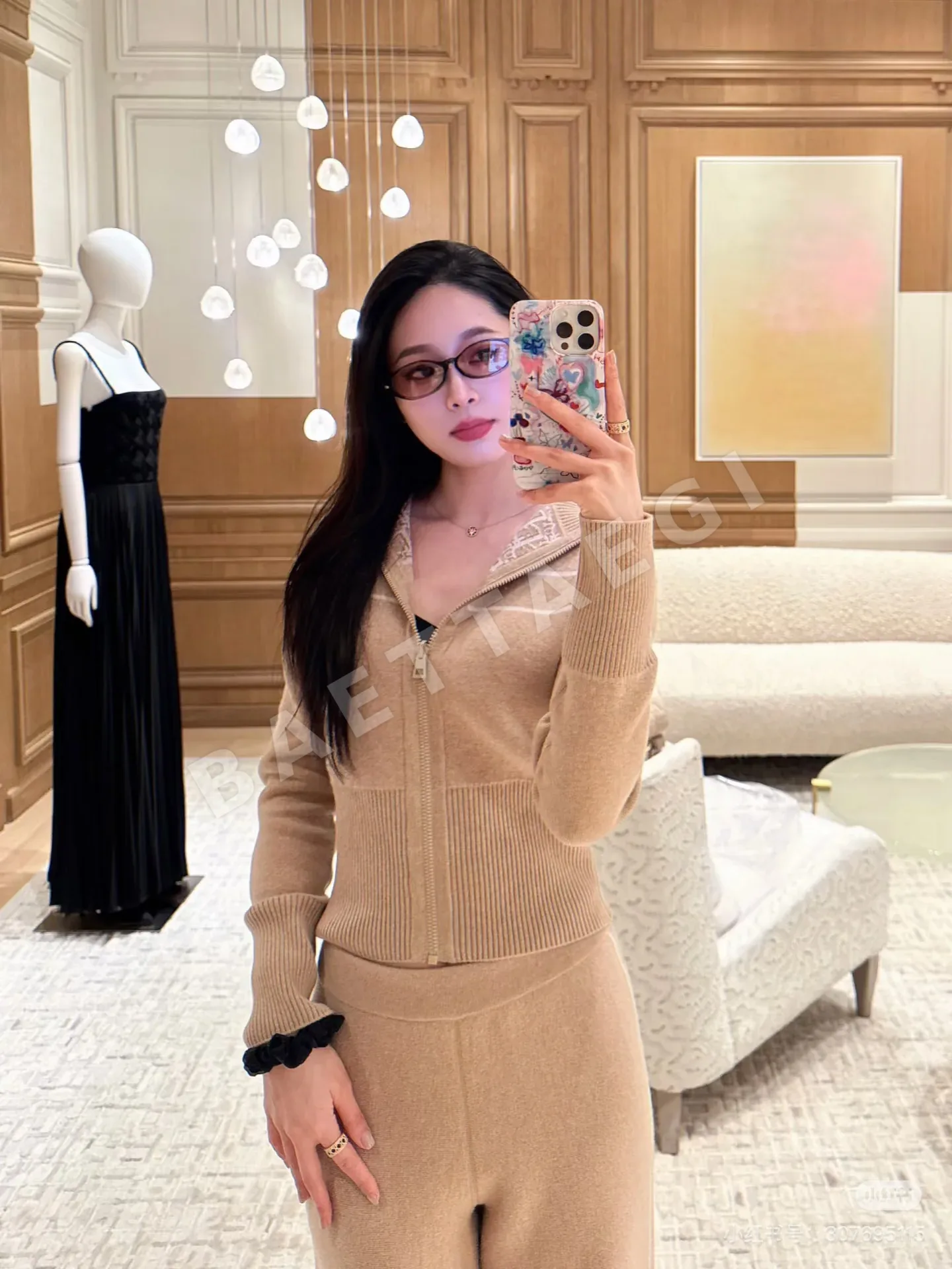 디올 모노그램 레터 후드 리버서블 울 코트 세트 상세 이미지 9