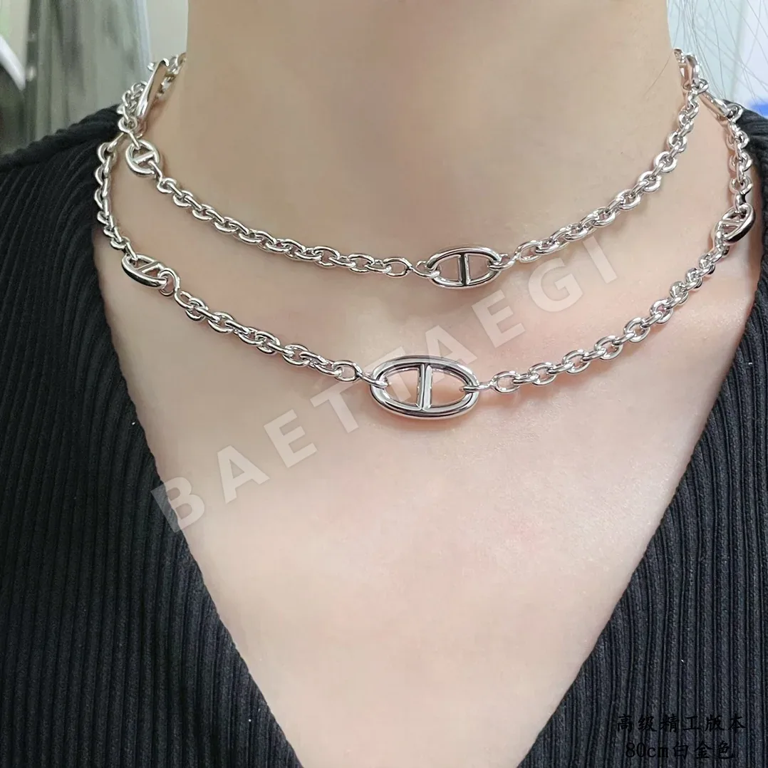 에르메스 팔랑둘 피그노즈 18K 화이트골드 도금 목걸이 상세 이미지 2