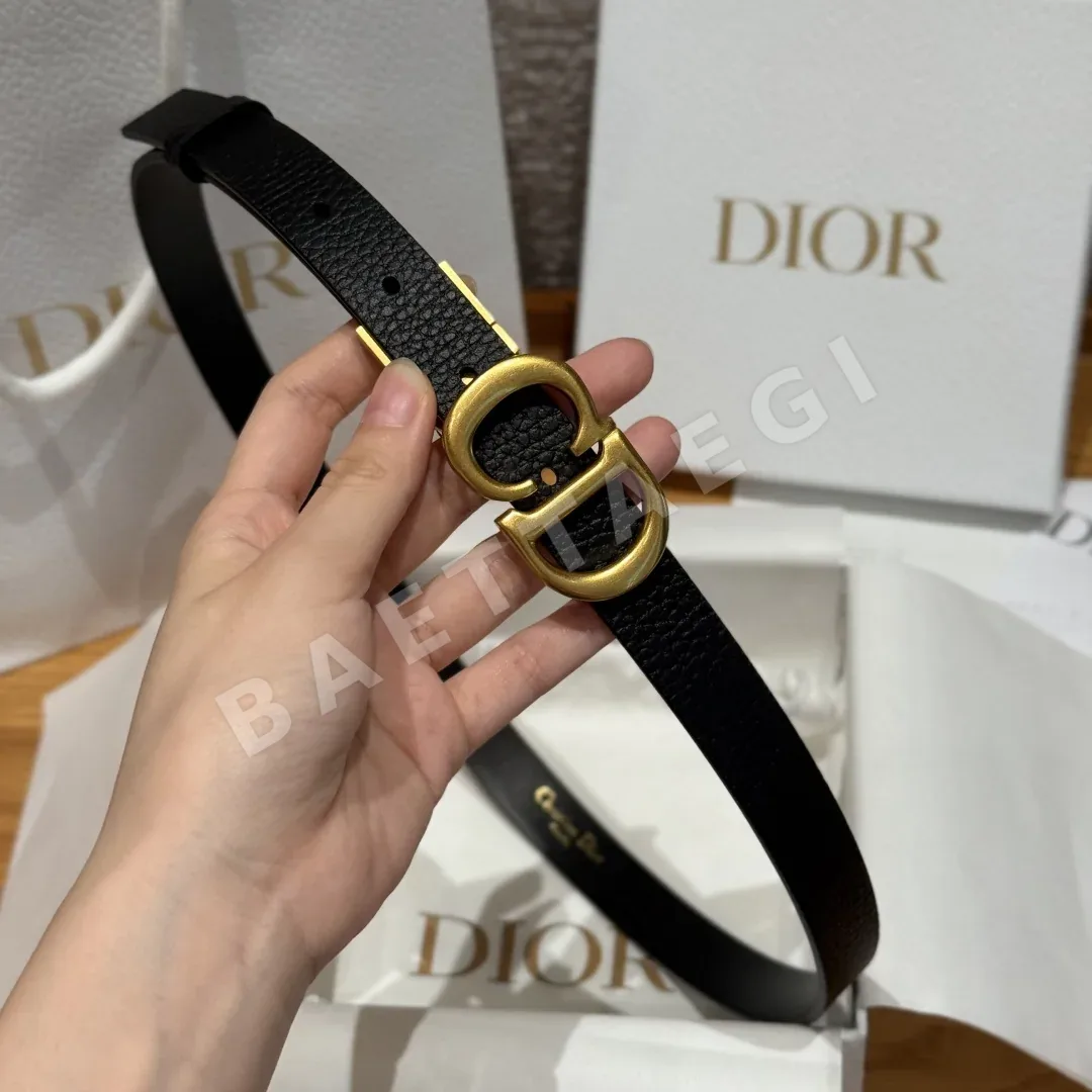 디올 새들 실버 CD 버클 양면 소가죽 벨트 상세 이미지 4