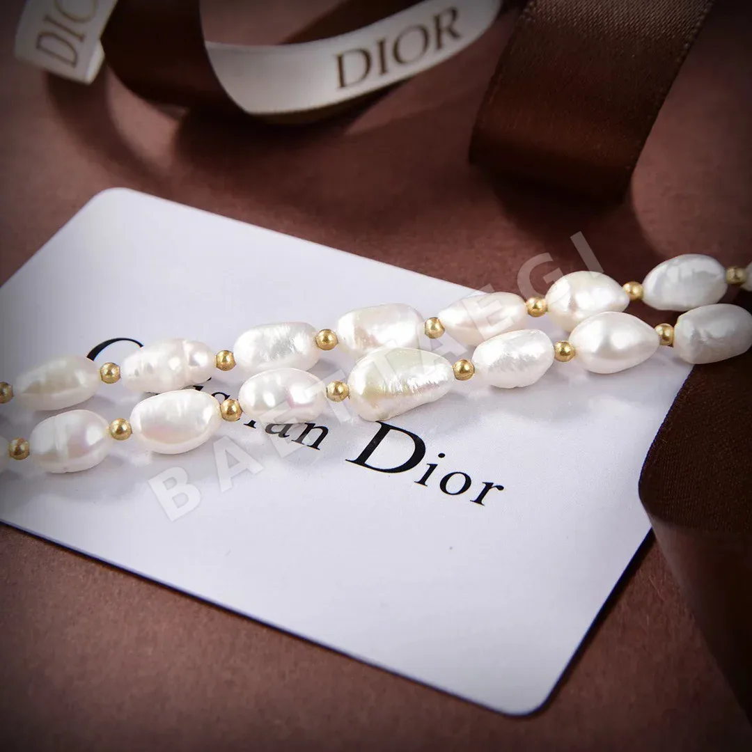 디올 쉐이프 스와로브스키 진주 목걸이 상세 이미지 4