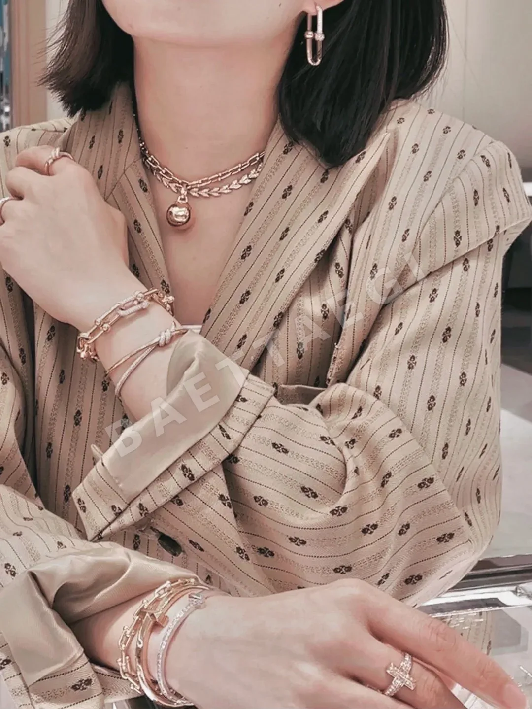 티파니 노트 18K 로즈골드 다이아몬드 팔찌 상세 이미지 2