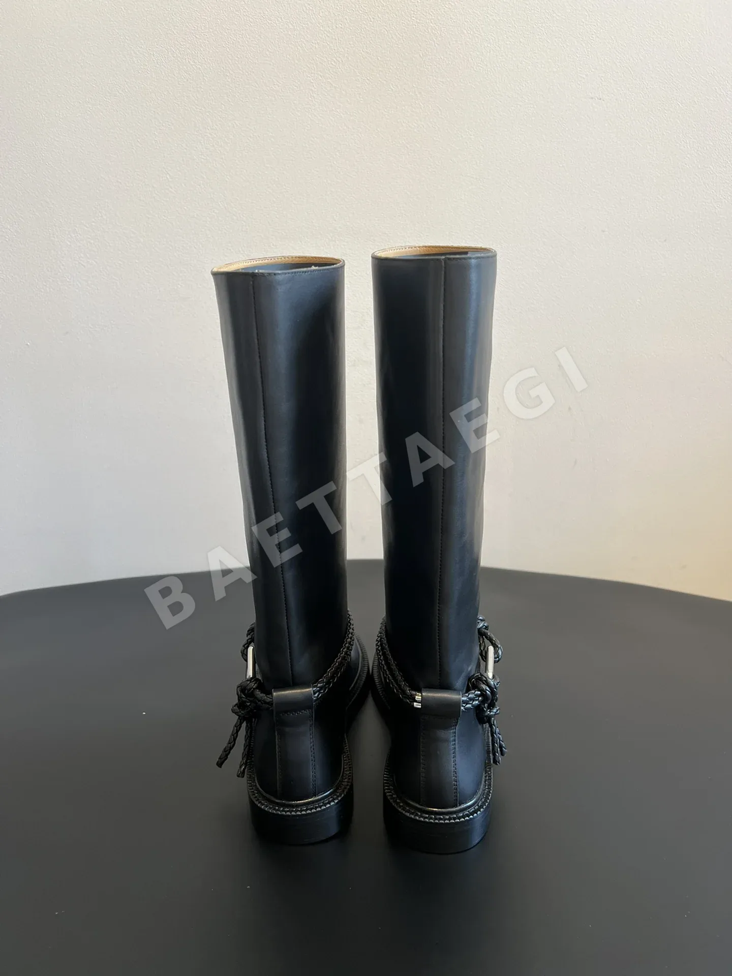 보테가베네타 우븐 레더 하이탑 라이딩 부츠 9873 상세 이미지 4