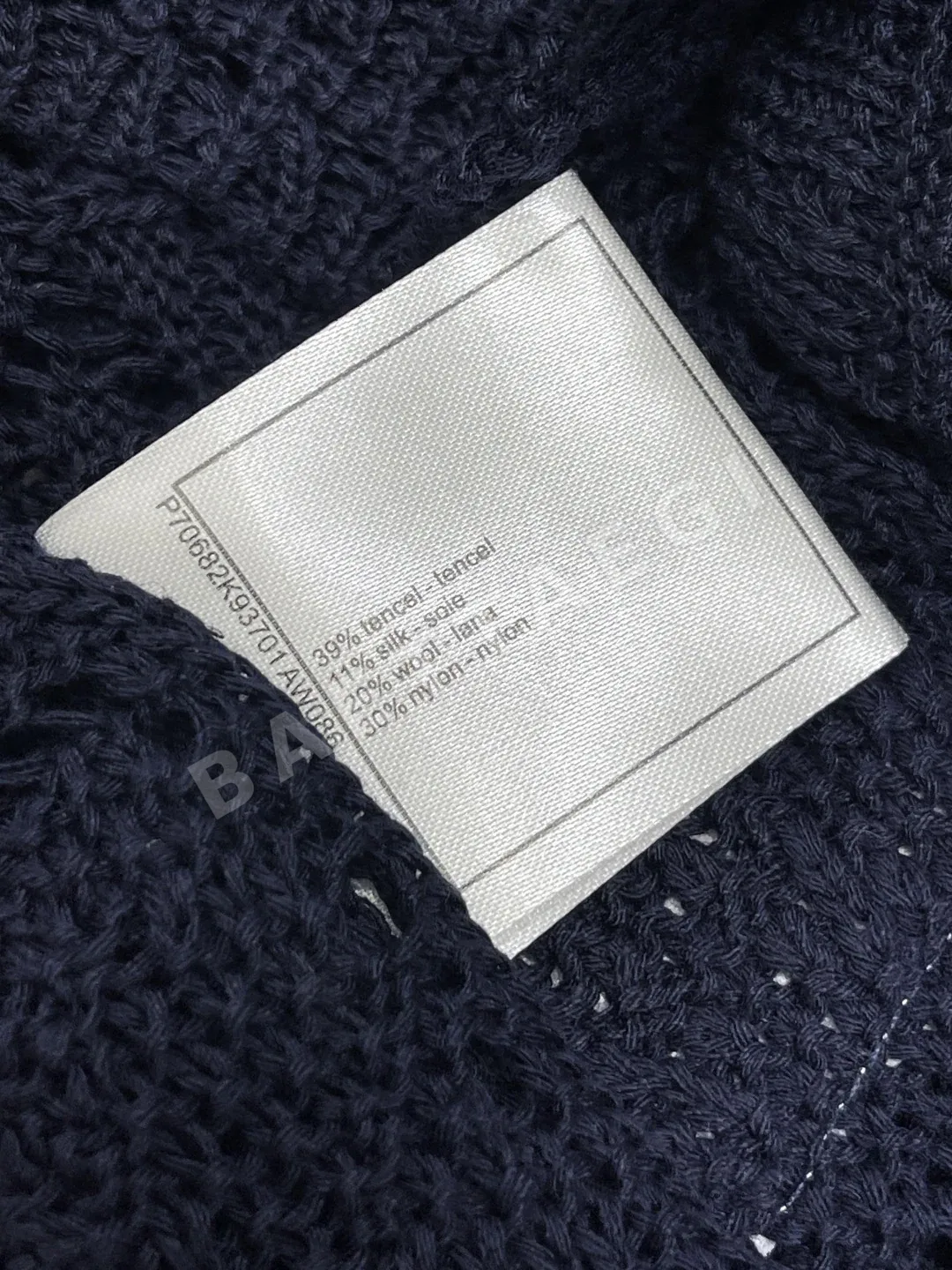 샤넬 시스루 패턴 브이넥 여성 가디건 상세 이미지 9