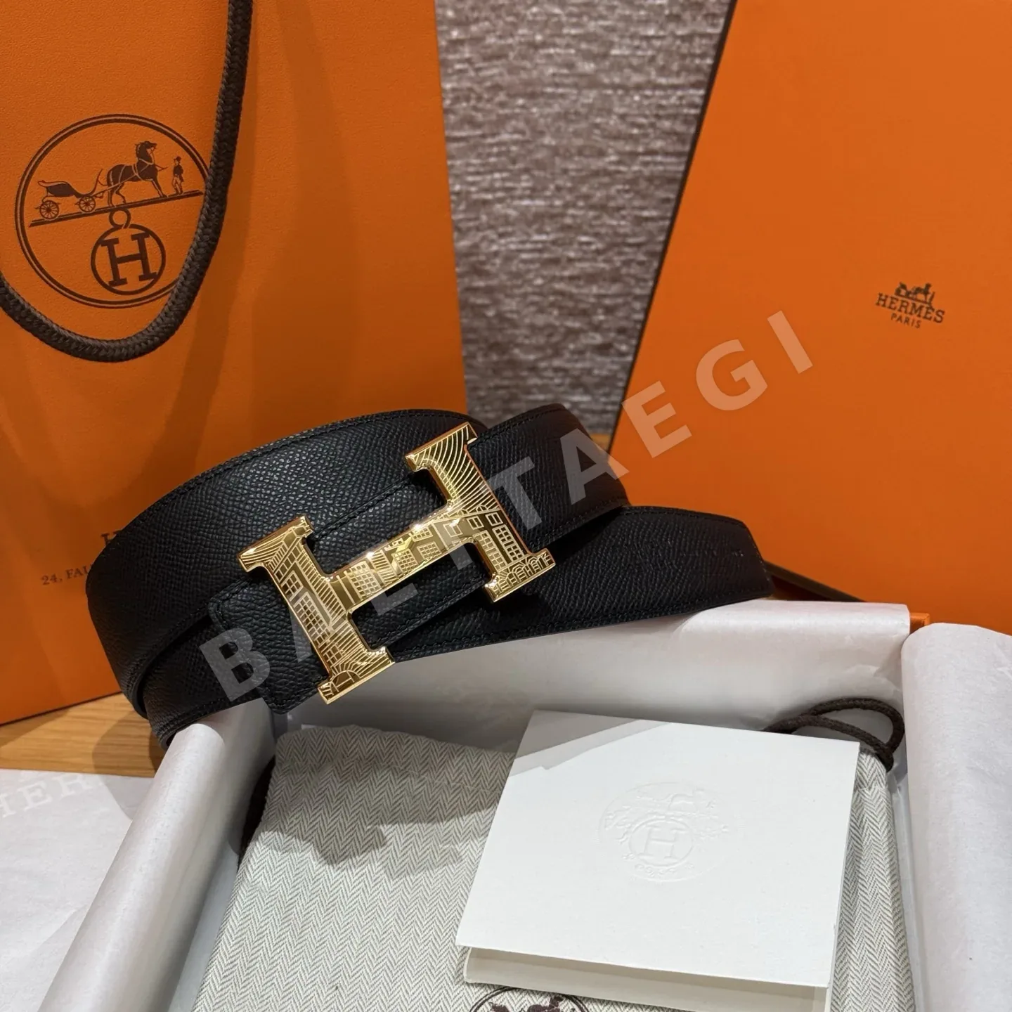 에르메스 홈 투아렉 양면 가죽 벨트 상세 이미지 3