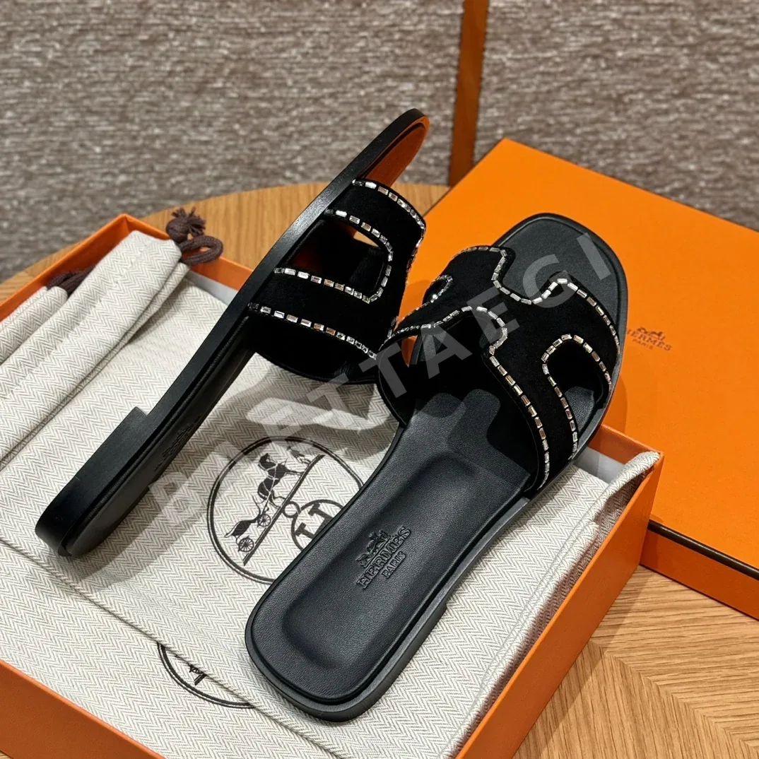 에르메스 오란 샌들 블랙 스웨이드 상세 이미지 6