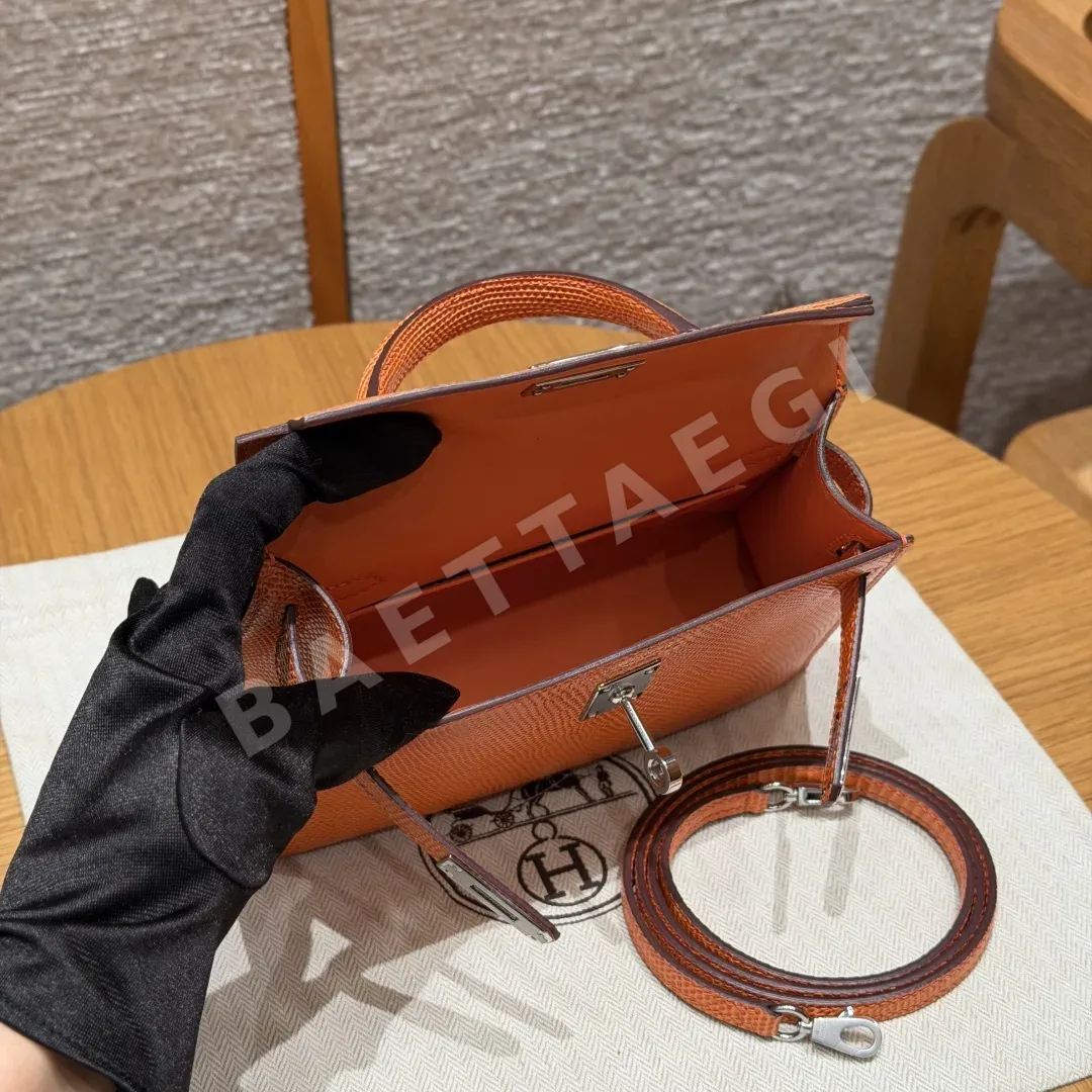 에르메스 켈리 미니 2 도마뱀 가죽 가방 상세 이미지 5