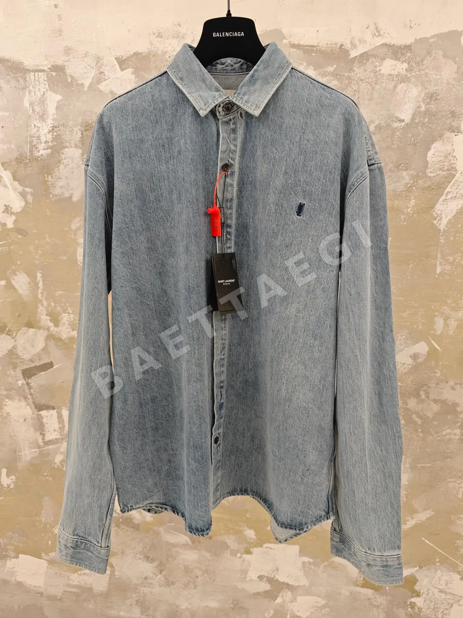 생로랑 YSL 자수 데님 재킷 긴팔 158876