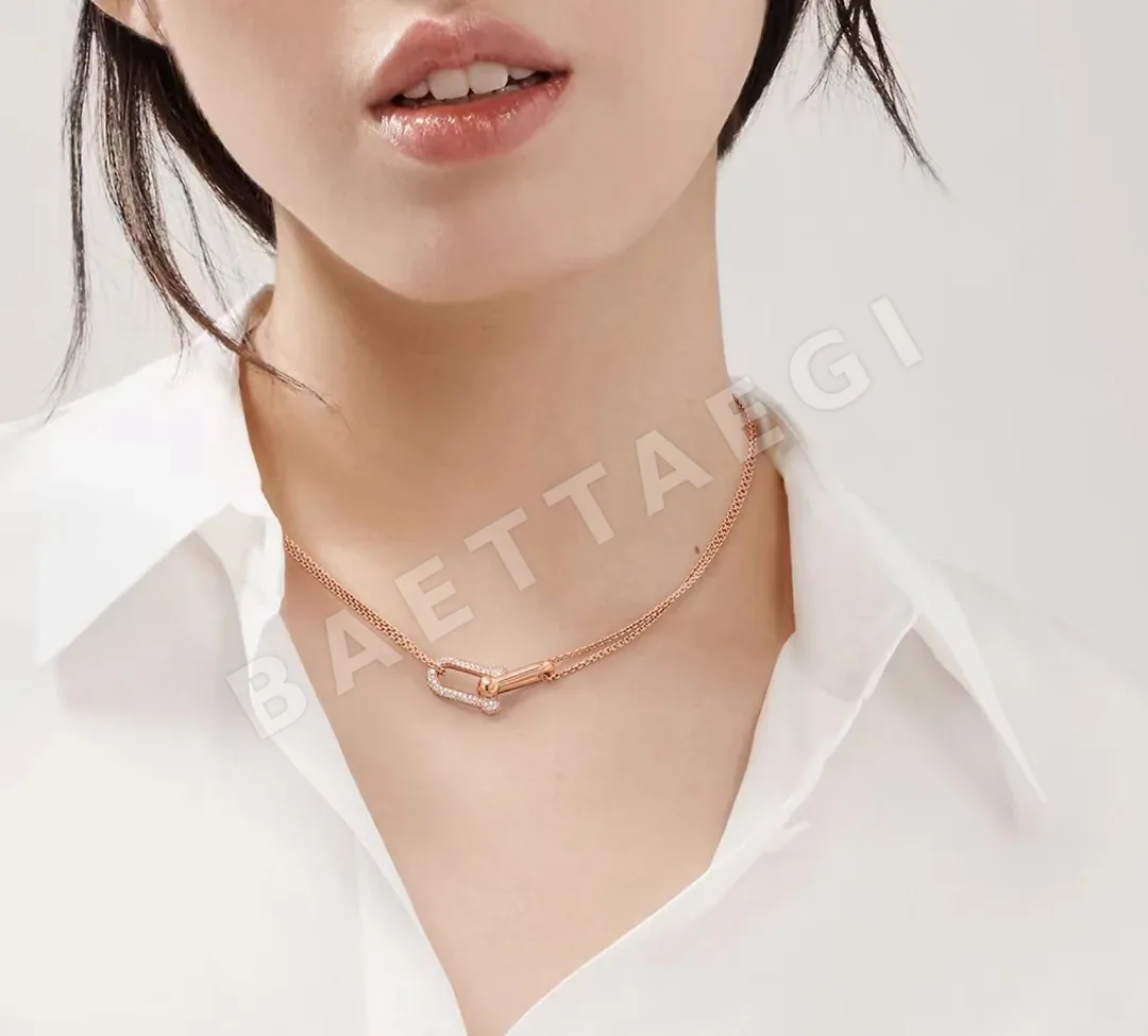 티파니 하드웨어 더블 레이어 하프 다이아몬드 목걸이 상세 이미지 8