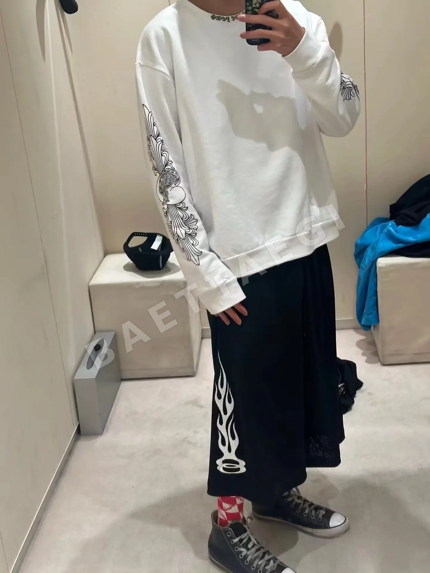 크롬하츠 하트형 담쟁이무늬 풀오버 긴팔 스웨트셔츠 상세 이미지 5