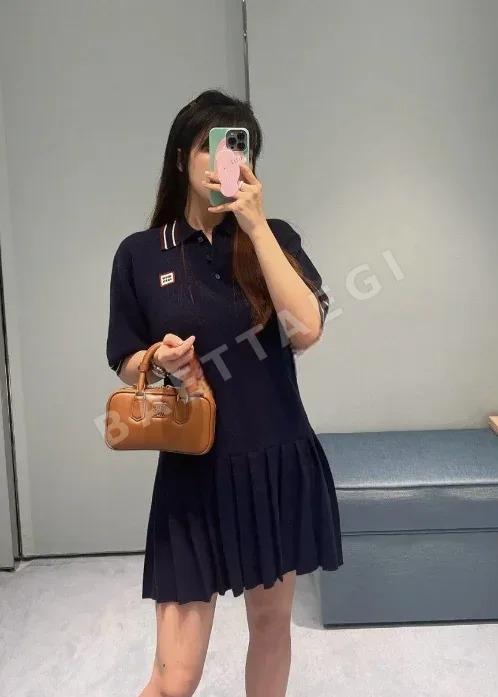 미우미우 카시미야 폴로 플리츠 원피스 상세 이미지 8