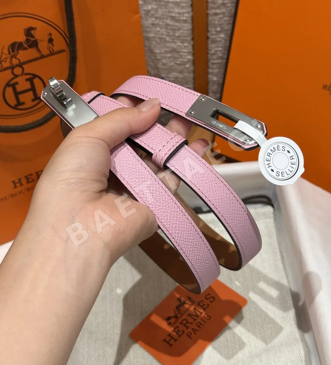 에르메스 켈리 버클 엡솜 카프스킨 벨트 177619