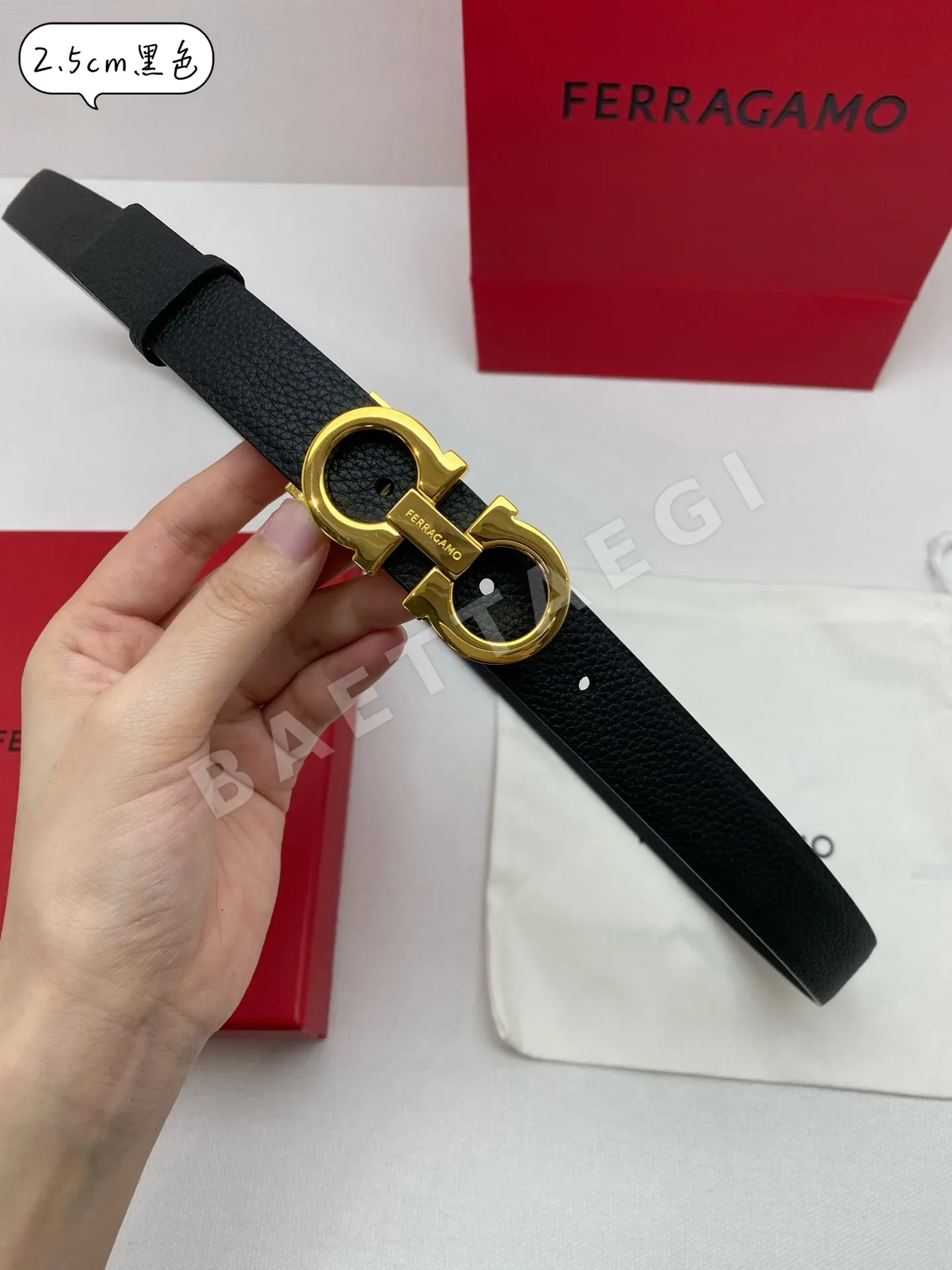페레가모 간초 더블 버클 양면 소가죽 벨트 상세 이미지 2