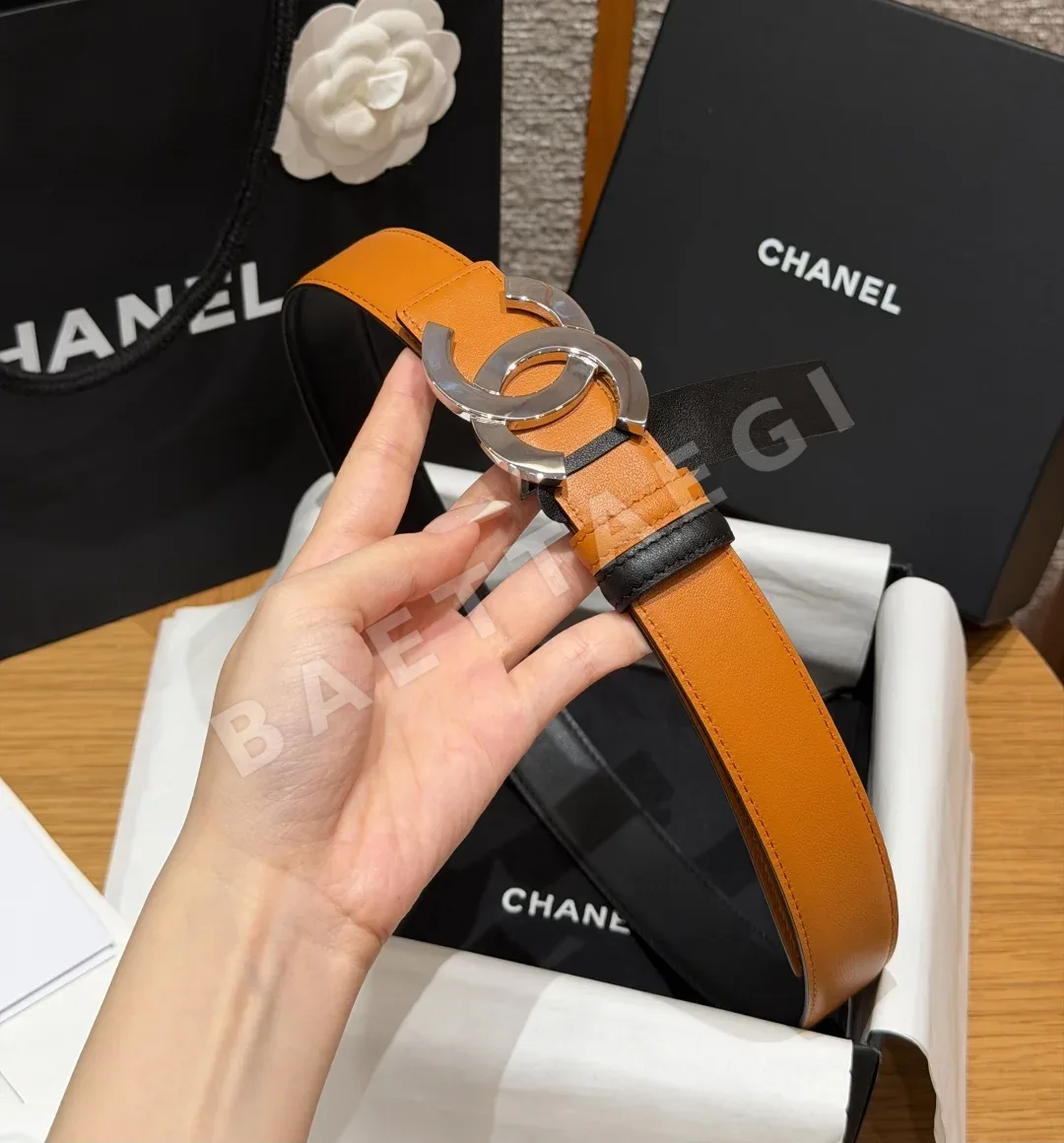 샤넬 더블 C 메탈 가죽 벨트 상세 이미지 4
