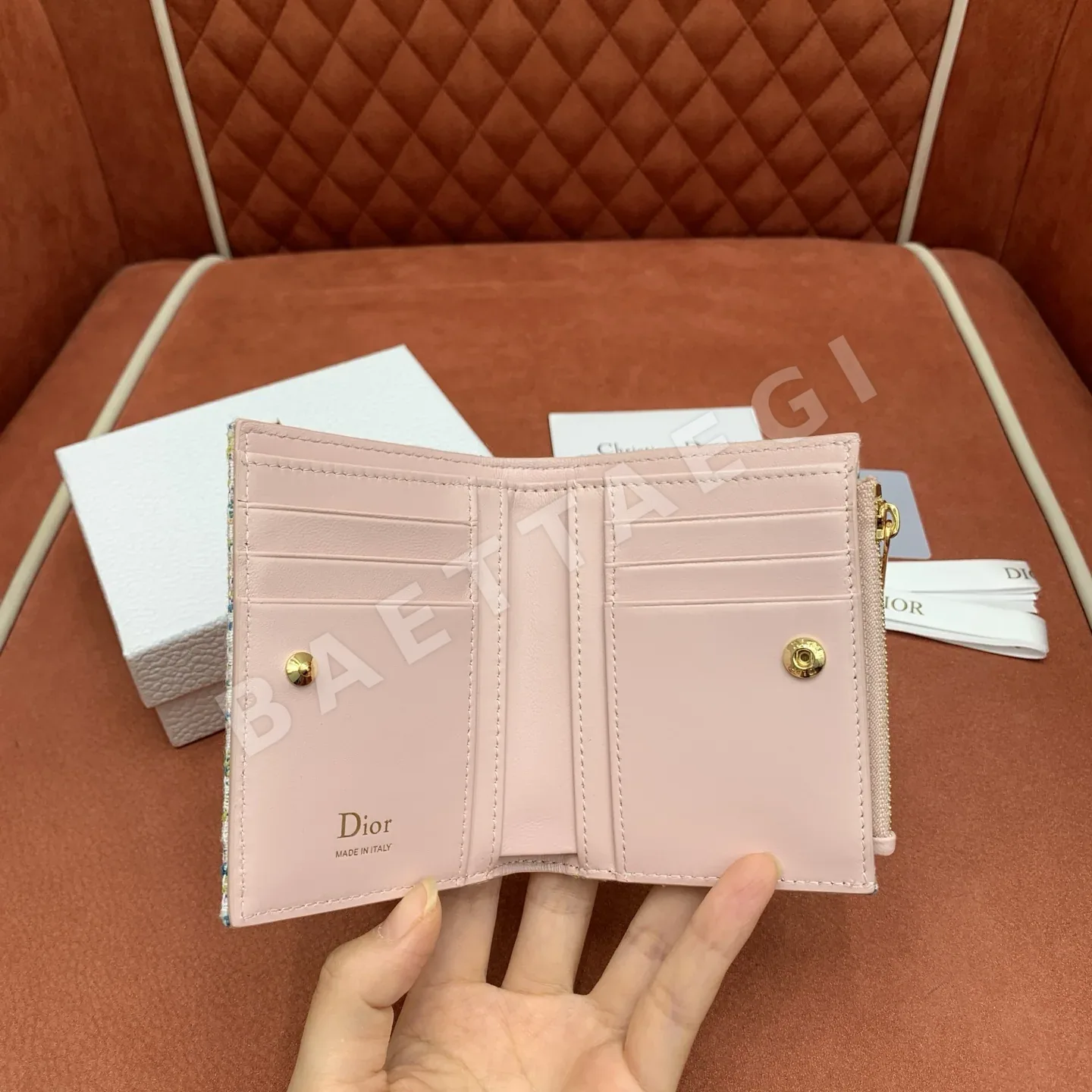 디올 멀티컬러 오블리크 자카드 리본 지갑 상세 이미지 7