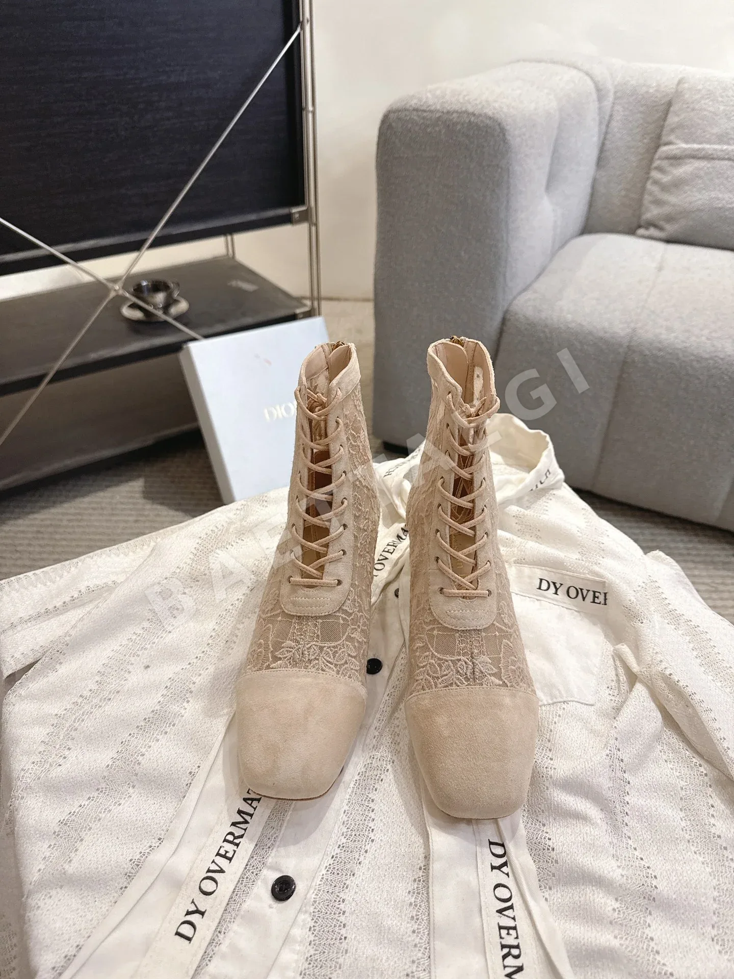 디올 자카드 메시 부츠 여성 신발 105057