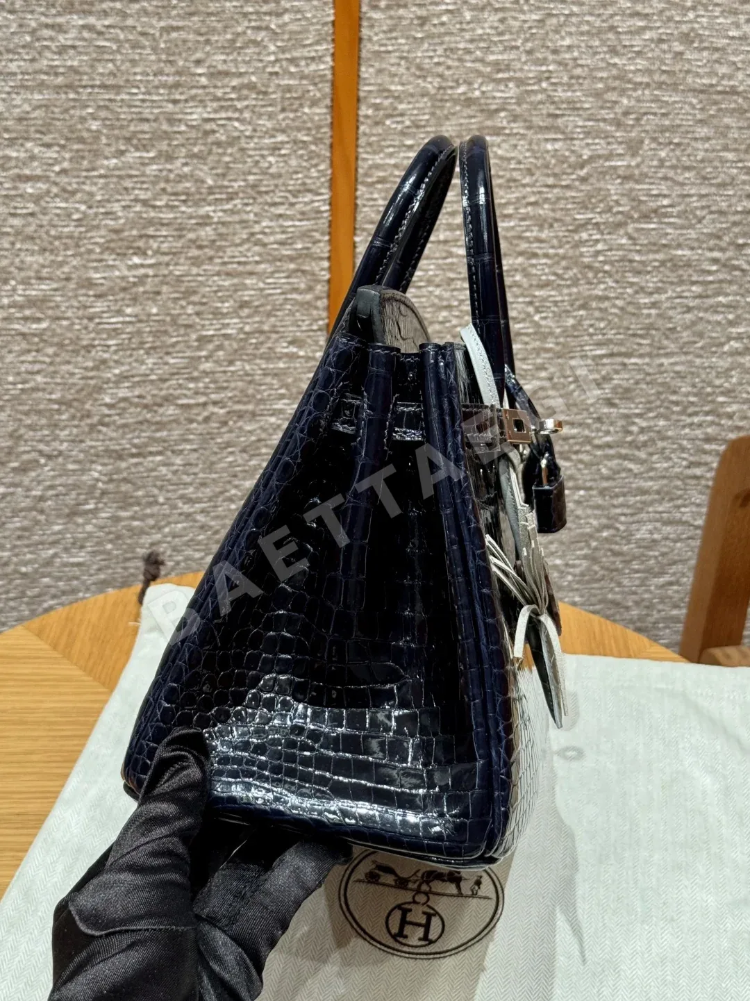 에르메스 버킨 25 포로수스 악어 가죽 가방 상세 이미지 3