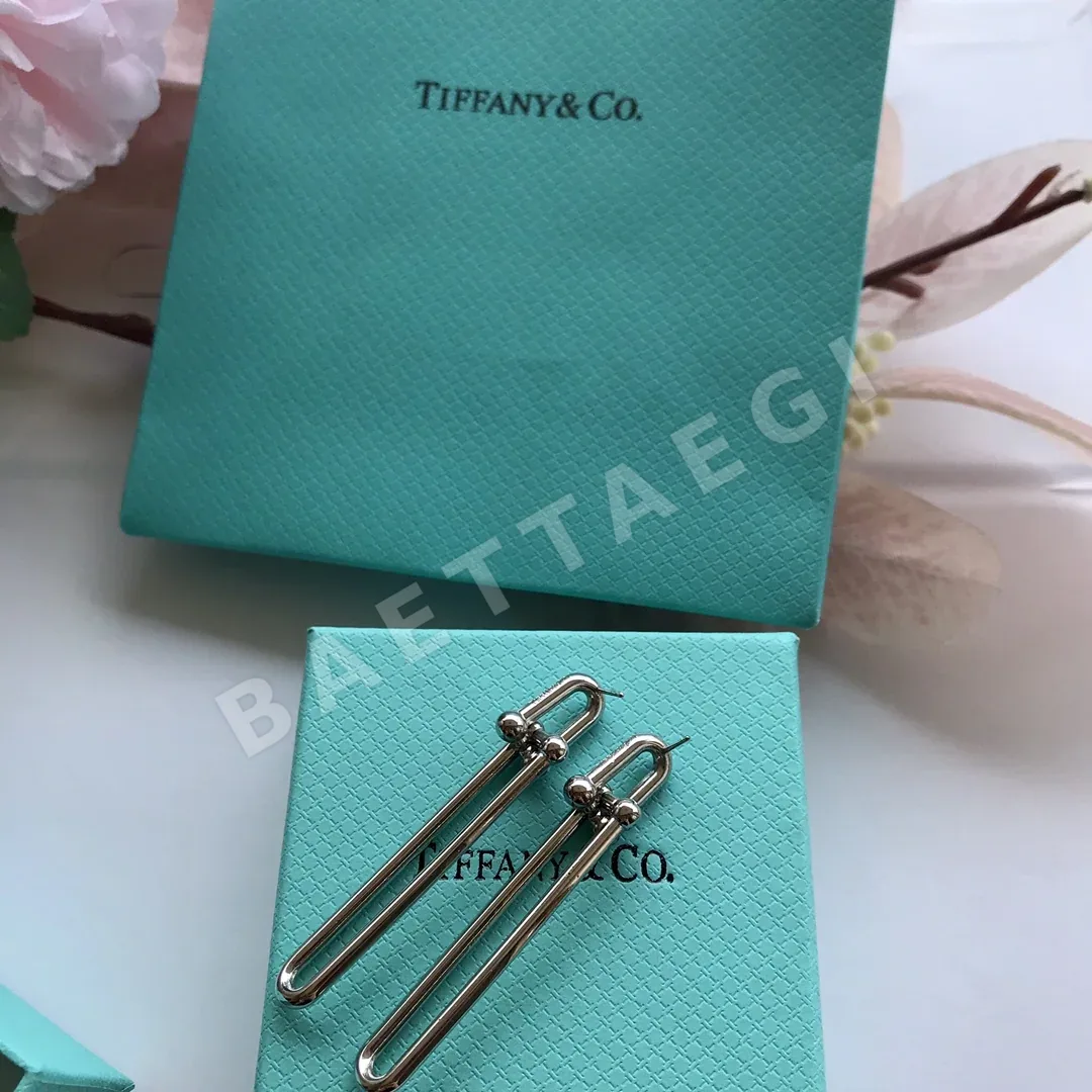 티파니 더블 체인 후프 귀걸이 상세 이미지 3