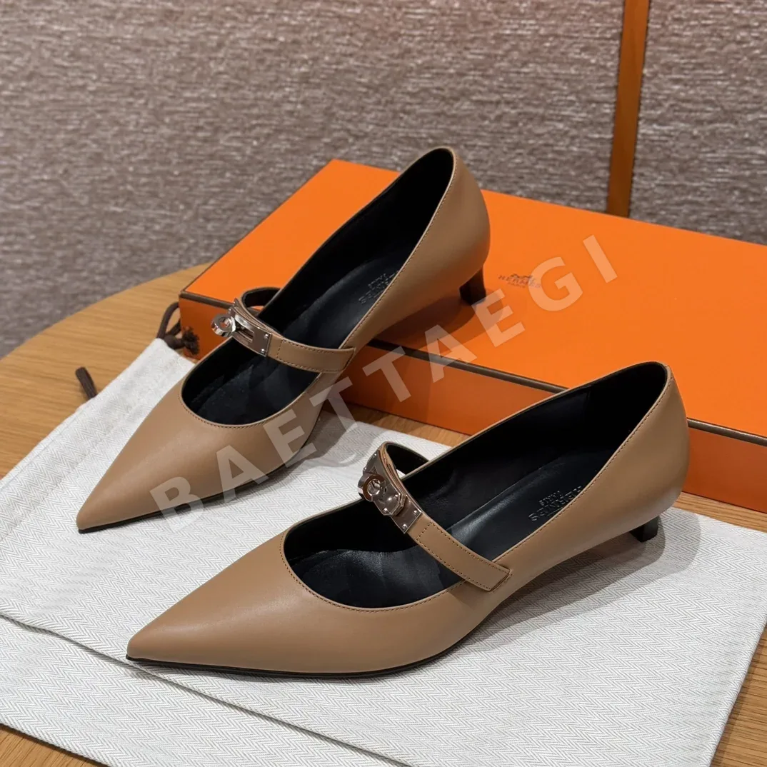 에르메스 키아라 40 Natural Calfskin 하이힐 상세 이미지 2