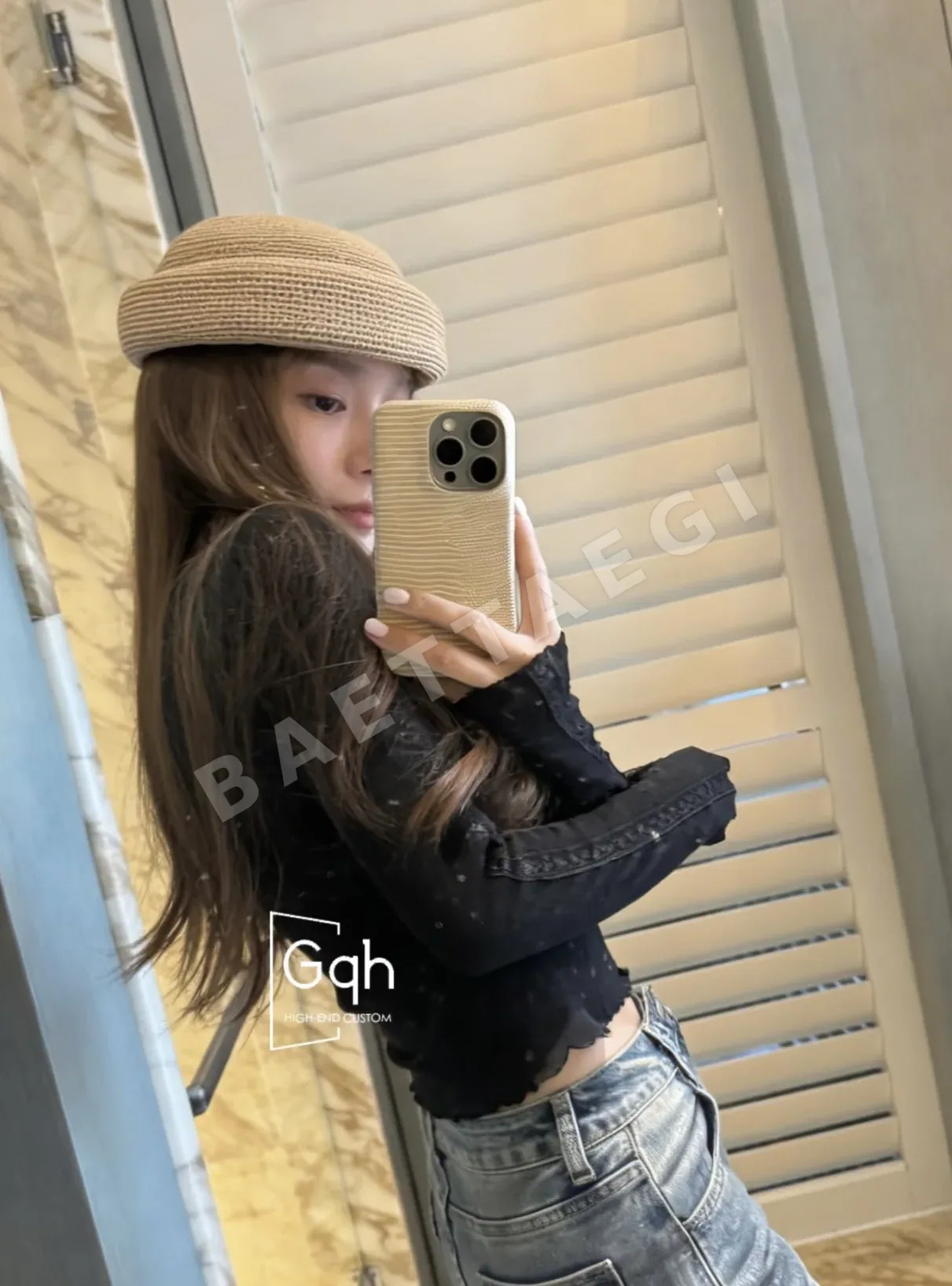 로로피아나 라피아 크로셰 베레모 모자 상세 이미지 3