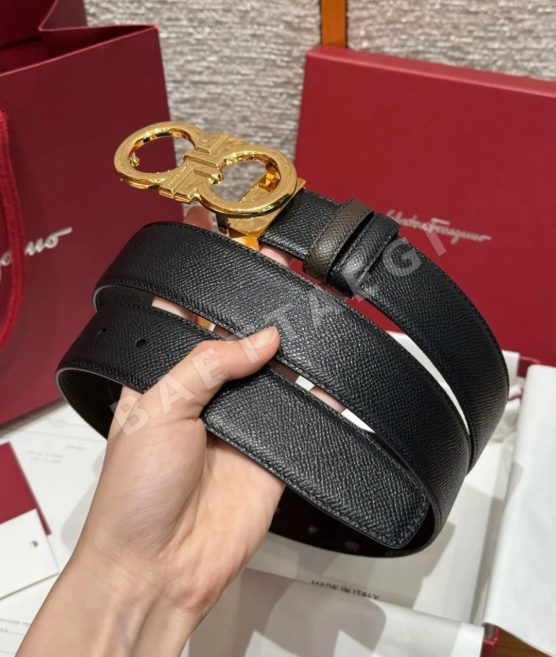 페레가모 간치니 양면 가죽 벨트 상세 이미지 2
