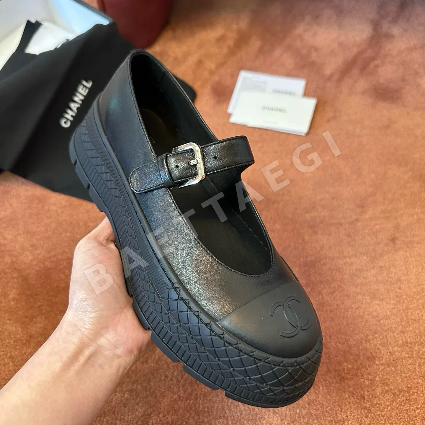 샤넬 까멜리아 메리제인 양가죽 플랫슈즈 상세 이미지 3