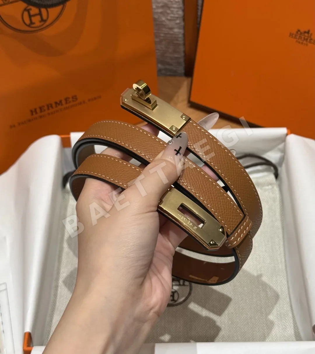 에르메스 앱송 카프스킨 켈리 버클 벨트 상세 이미지 3