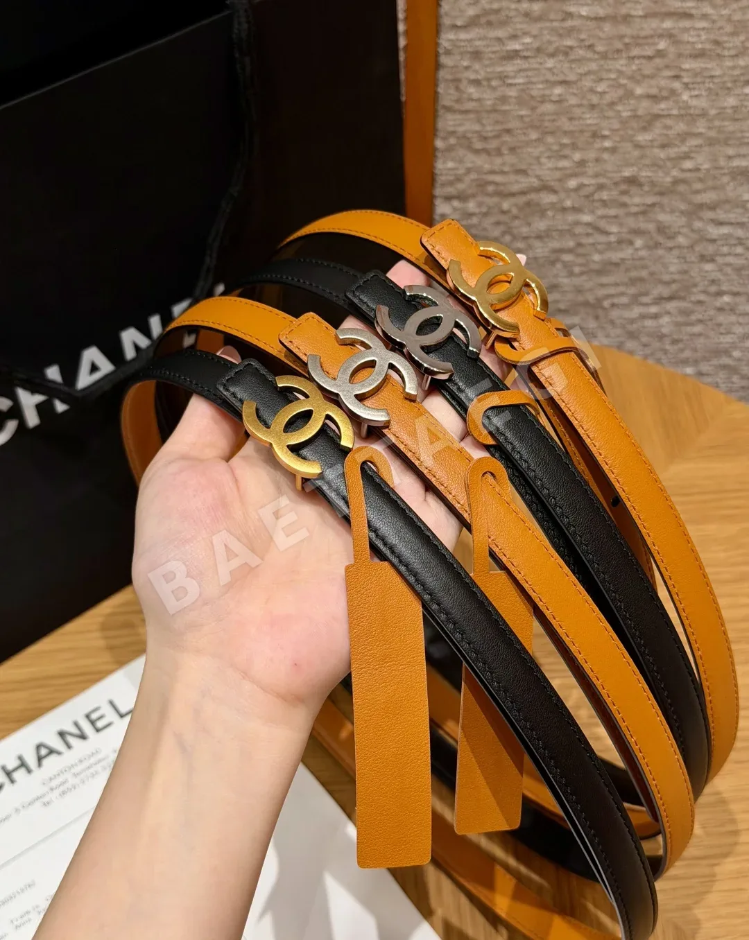 샤넬 더블 C 메탈 로고 리버시블 가죽 벨트 상세 이미지 2