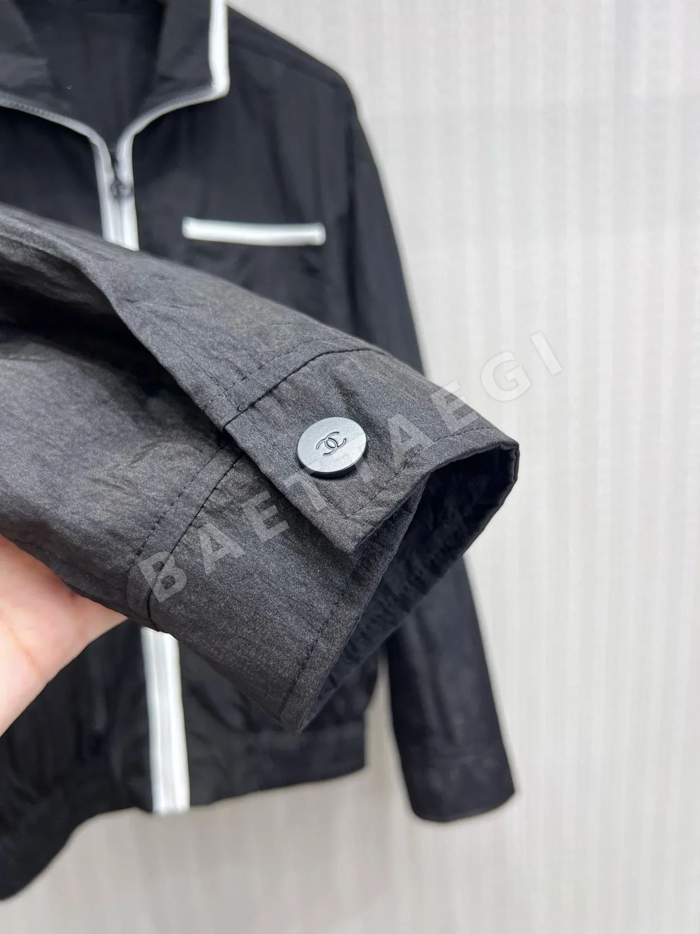 샤넬 블랙 화이트 컬러블록 여성 자켓 상세 이미지 8
