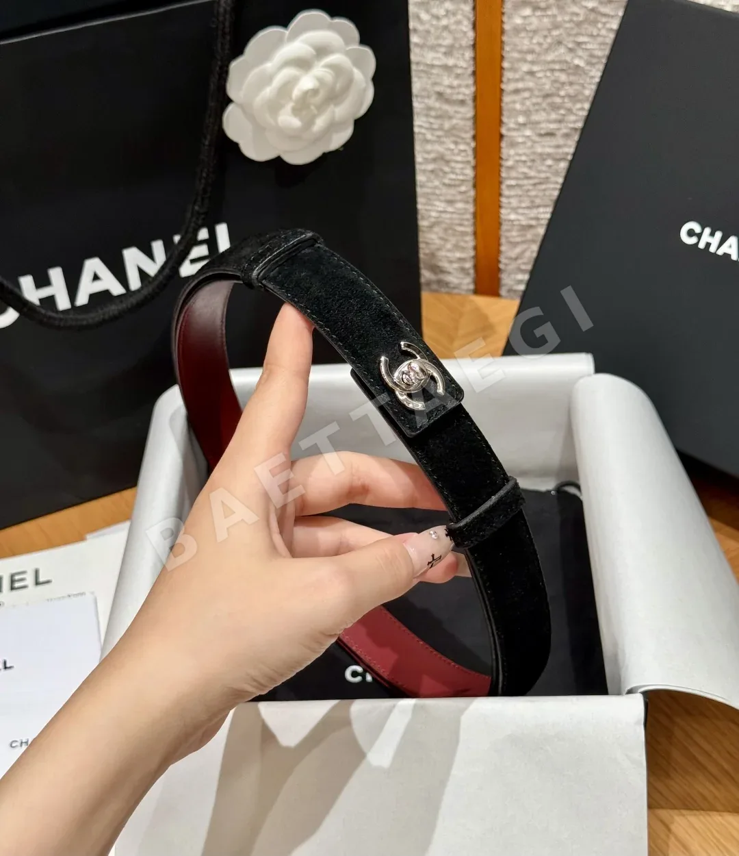 샤넬 켈리 버클 스웨이드 가죽 벨트 상세 이미지 2
