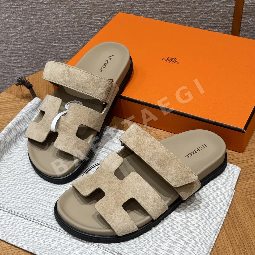 에르메스 시프레 샌들 베이지 가죽 상세 이미지 3