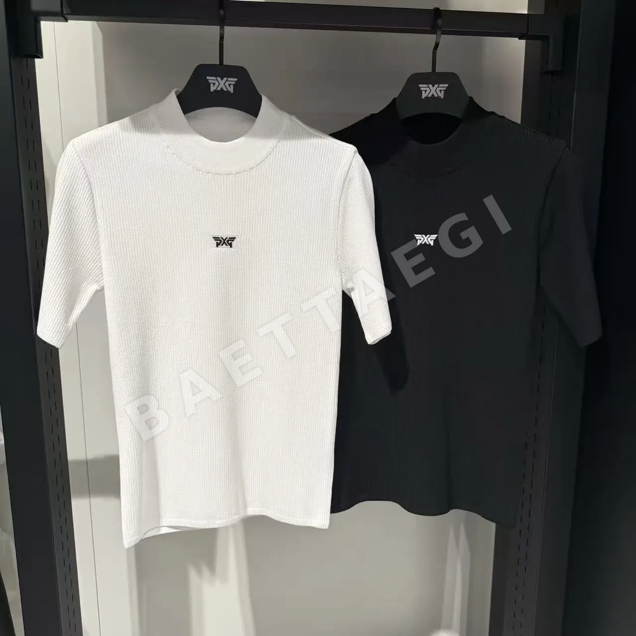 PXG 여성 쿨필 니트 반소매 탑 상세 이미지 1