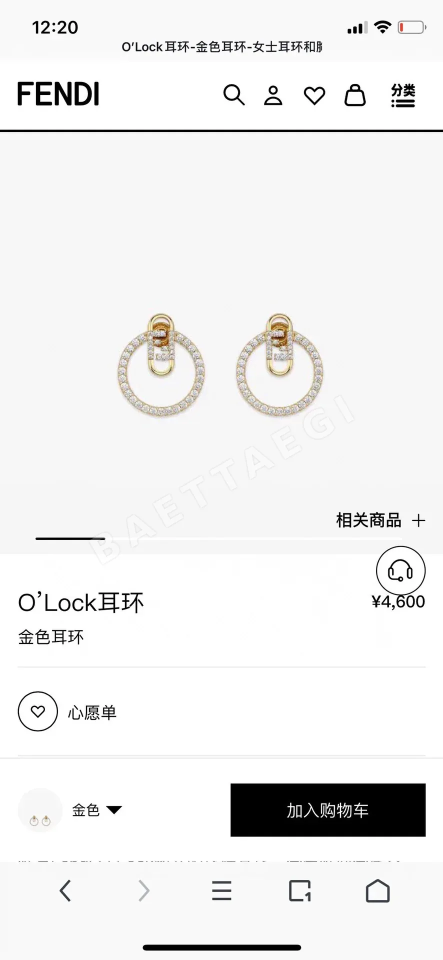 펜디 로고 귀걸이 상세 이미지 3