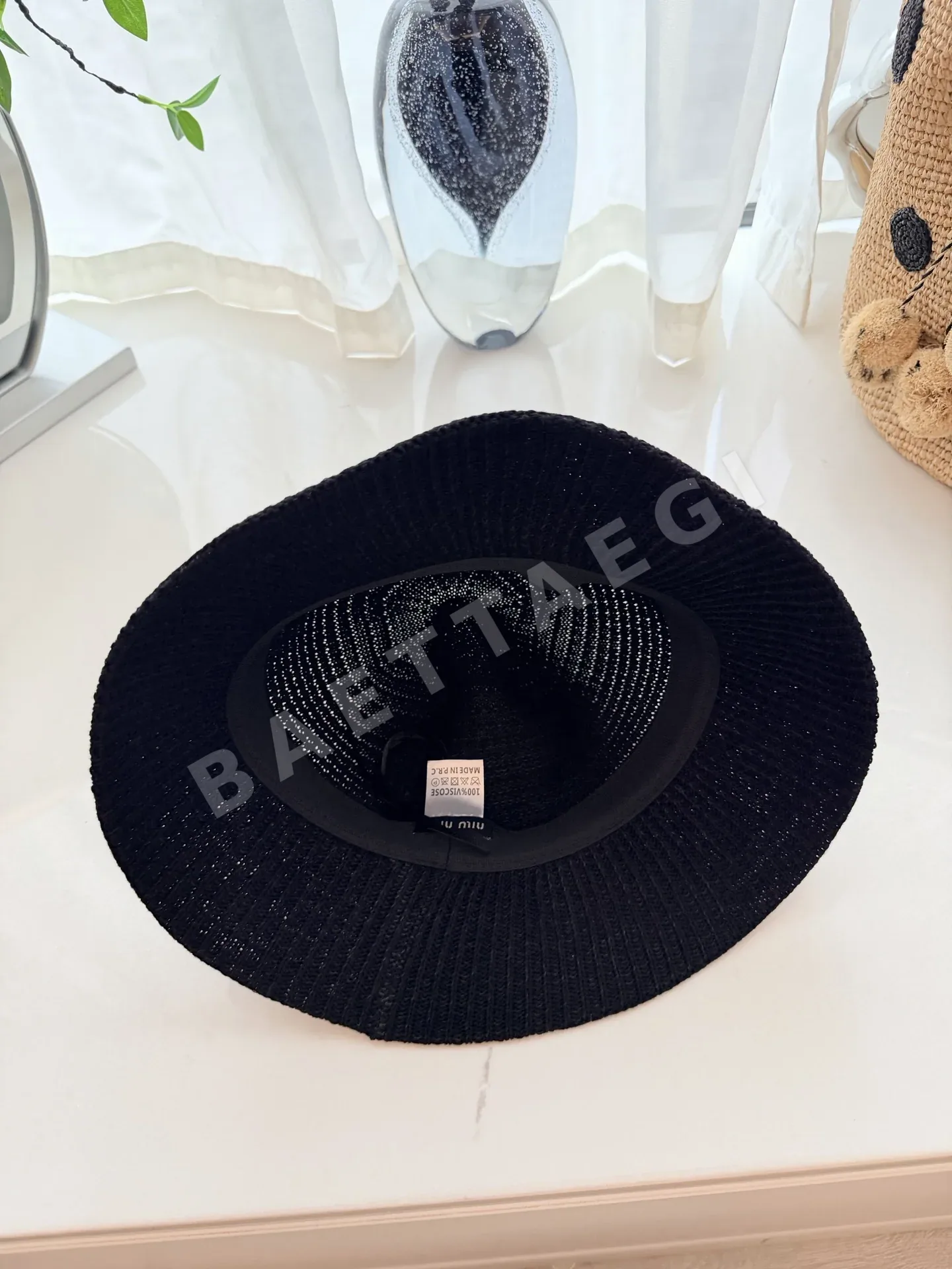미우미우 스트로우 버킷햇 모자 상세 이미지 6
