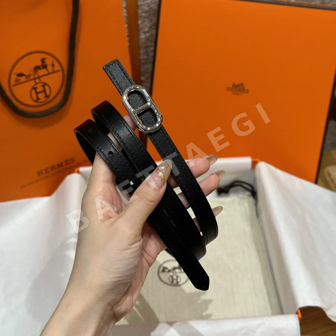 에르메스 셰른 당큘 링크 금장 버클 벨트 175222