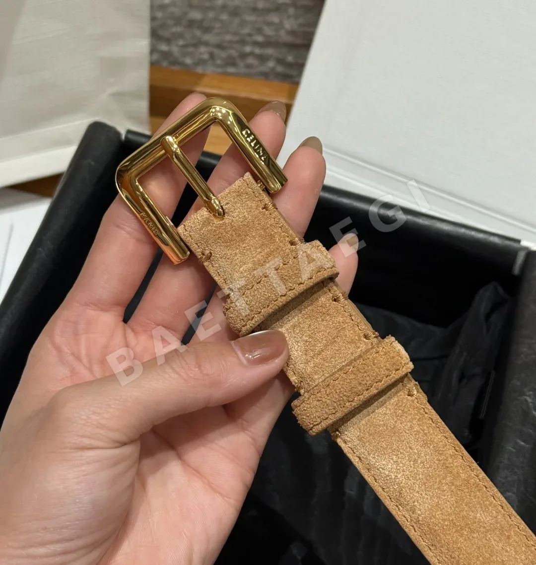 셀린느 메탈 핀 버클 스웨이드 소가죽 벨트 상세 이미지 7