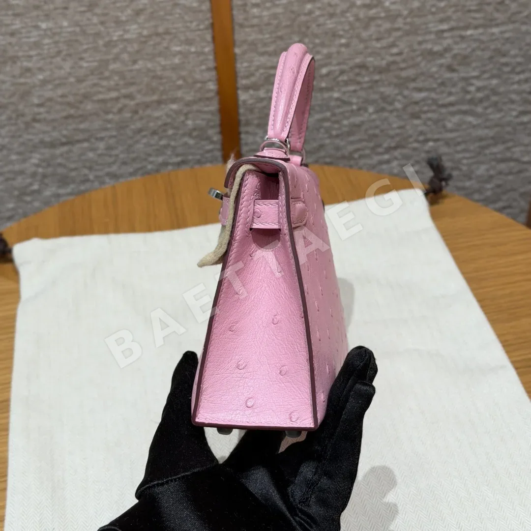 에르메스 미니 켈리 2 타조 가죽 가방 상세 이미지 4